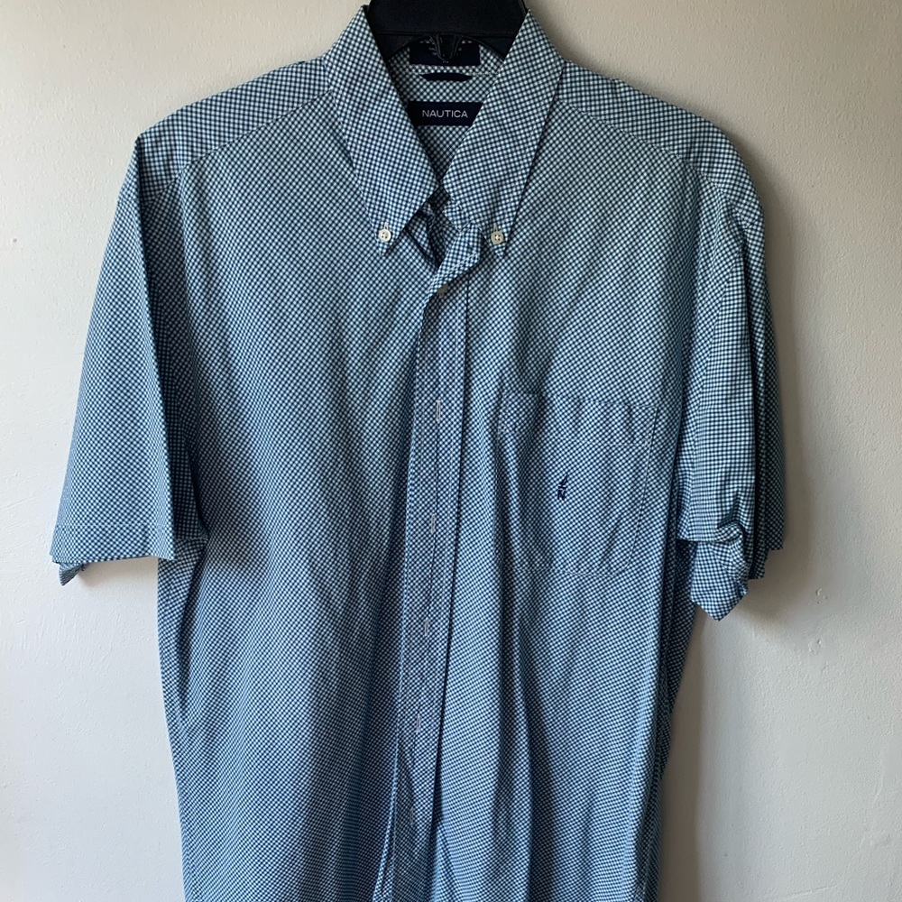 Nautica Mens Short Sleeve Dress Shirt